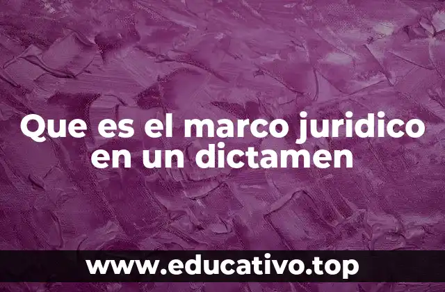 Que es el marco juridico en un dictamen