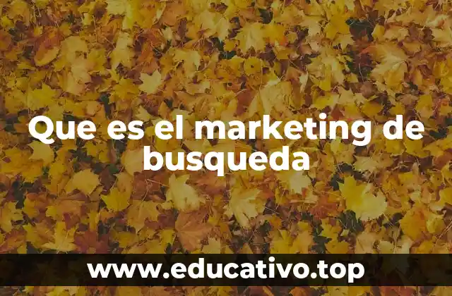 Que es el marketing de busqueda