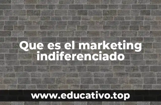 Que es el marketing indiferenciado
