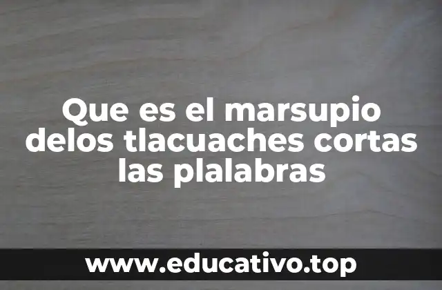Que es el marsupio delos tlacuaches cortas las plalabras