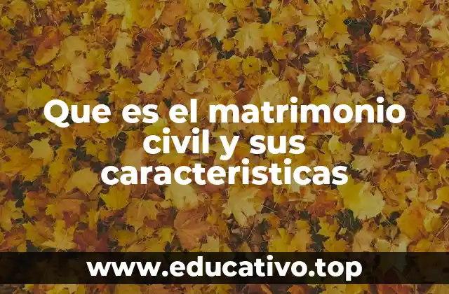 Que es el matrimonio civil y sus caracteristicas