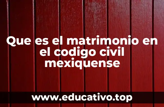 Que es el matrimonio en el codigo civil mexiquense