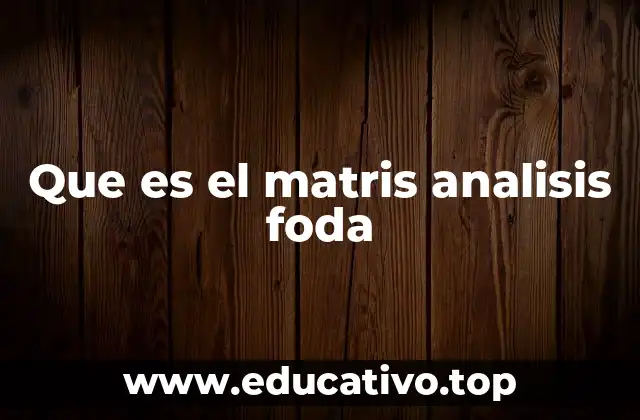 Que es el matris analisis foda