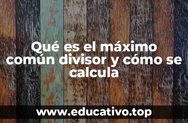 Qué es el máximo común divisor y cómo se calcula