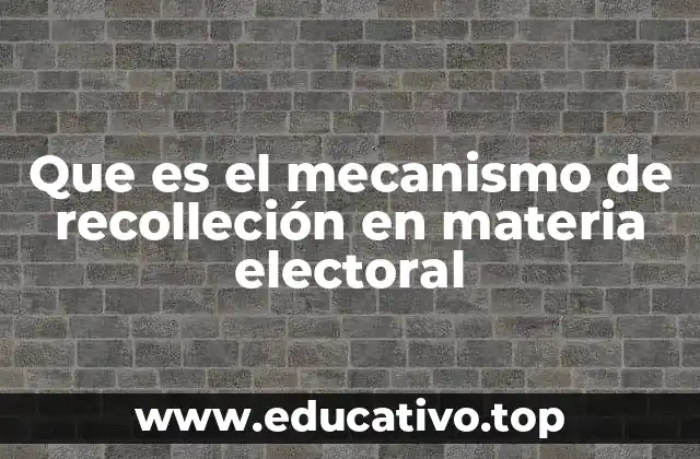 Que es el mecanismo de recolleción en materia electoral