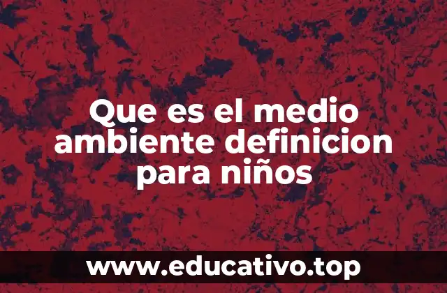 Que es el medio ambiente definicion para niños