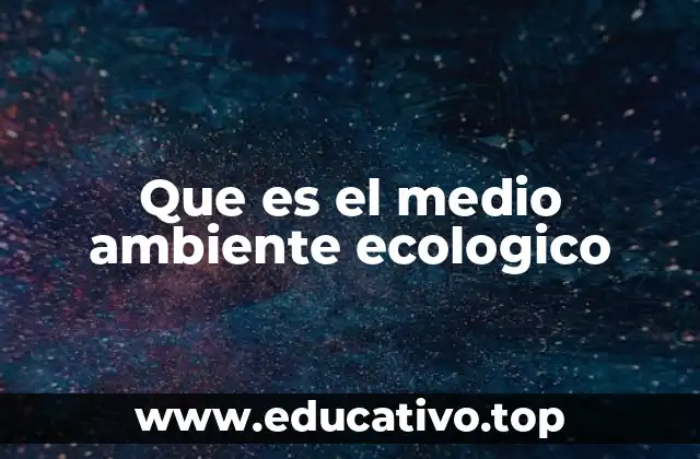 Que es el medio ambiente ecologico
