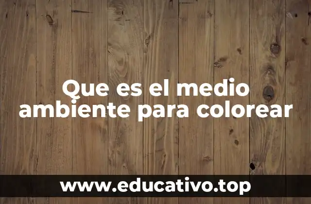 Que es el medio ambiente para colorear