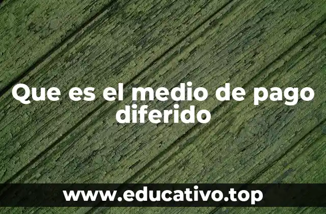 Que es el medio de pago diferido