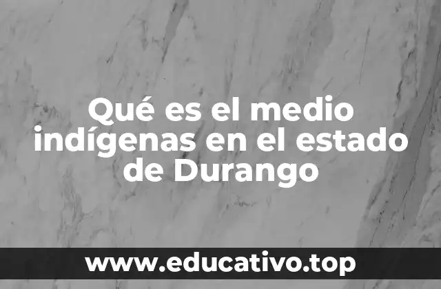 Qué es el medio indígenas en el estado de Durango