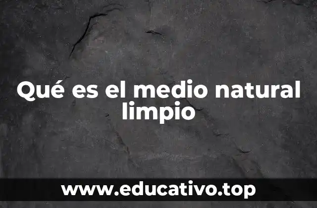 Qué es el medio natural limpio