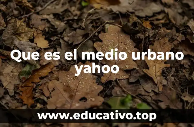 Que es el medio urbano yahoo