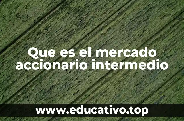 Que es el mercado accionario intermedio