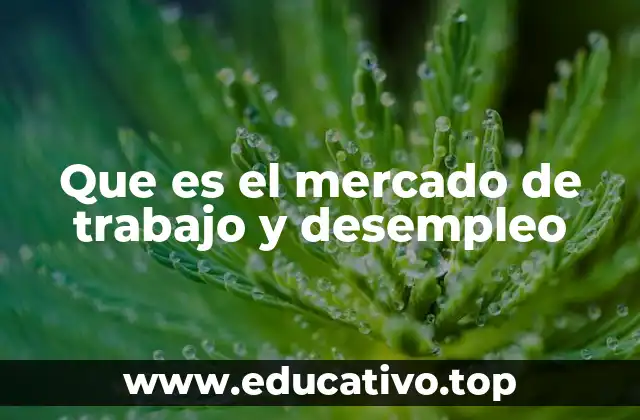 Que es el mercado de trabajo y desempleo