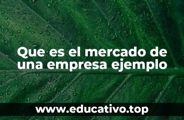 Que es el mercado de una empresa ejemplo