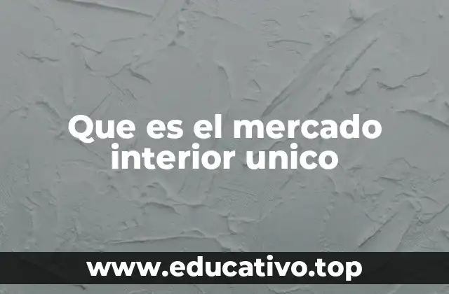 Que es el mercado interior unico