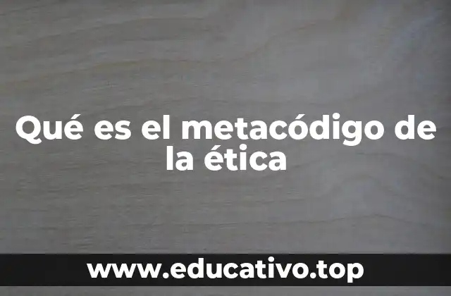 Qué es el metacódigo de la ética