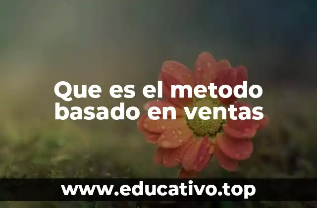 Que es el metodo basado en ventas