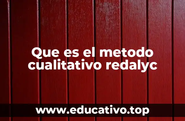 Que es el metodo cualitativo redalyc