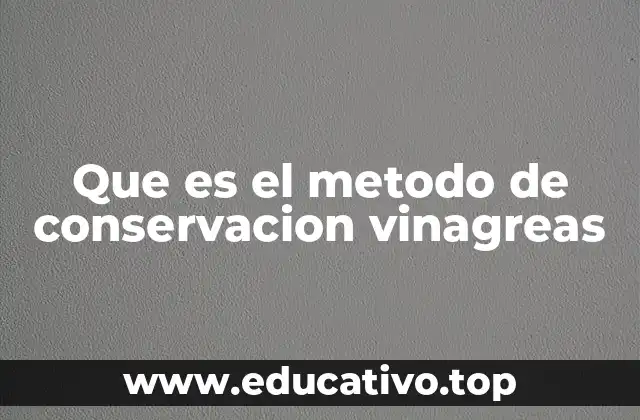 Que es el metodo de conservacion vinagreas