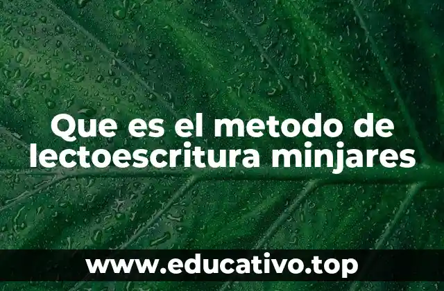 Que es el metodo de lectoescritura minjares