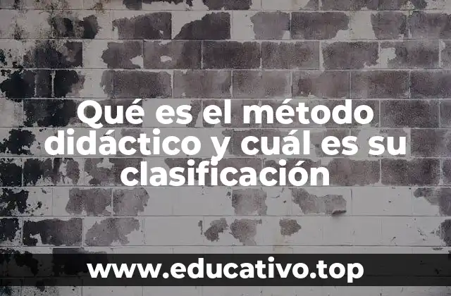 Qué es el método didáctico y cuál es su clasificación