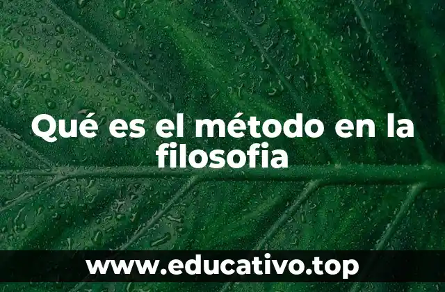 Qué es el método en la filosofia