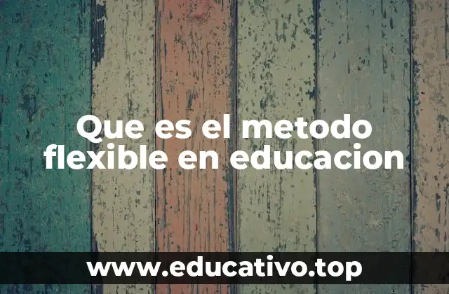Que es el metodo flexible en educacion