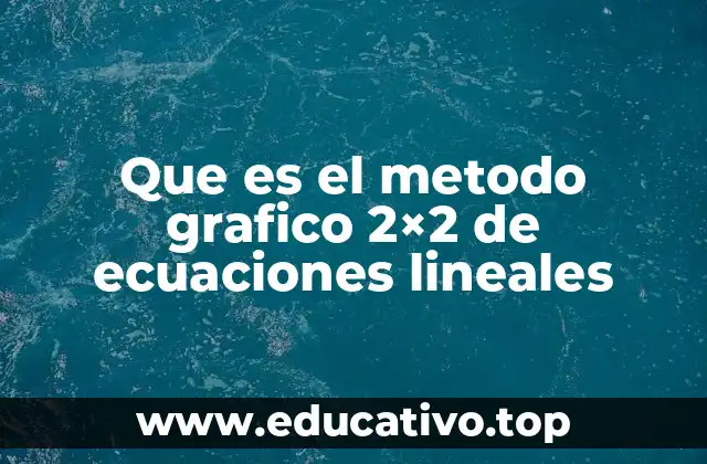 Que es el metodo grafico 2×2 de ecuaciones lineales