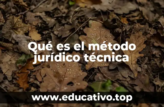 Qué es el método jurídico técnica