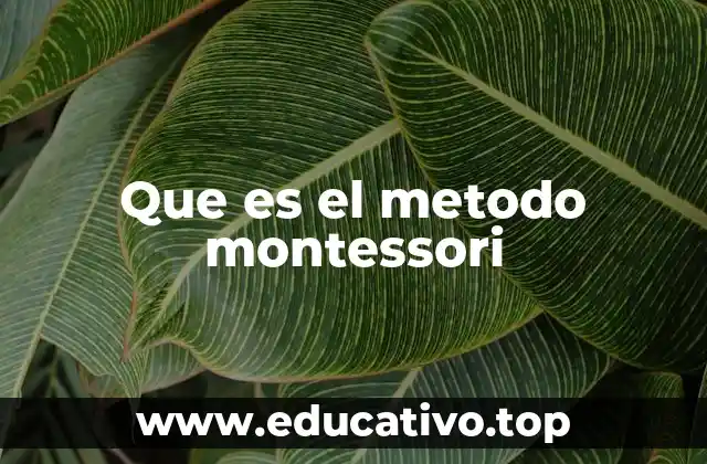 Que es el metodo montessori