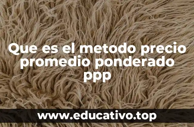 Que es el metodo precio promedio ponderado ppp