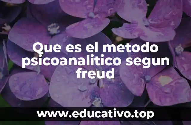 Que es el metodo psicoanalitico segun freud