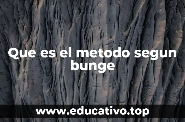 Que es el metodo segun bunge