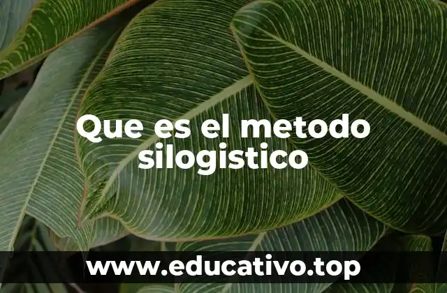 Que es el metodo silogistico
