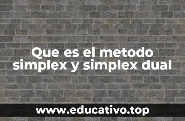 Que es el metodo simplex y simplex dual