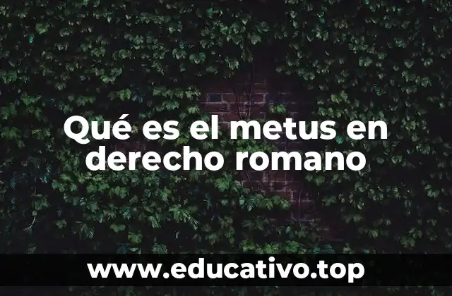 Qué es el metus en derecho romano