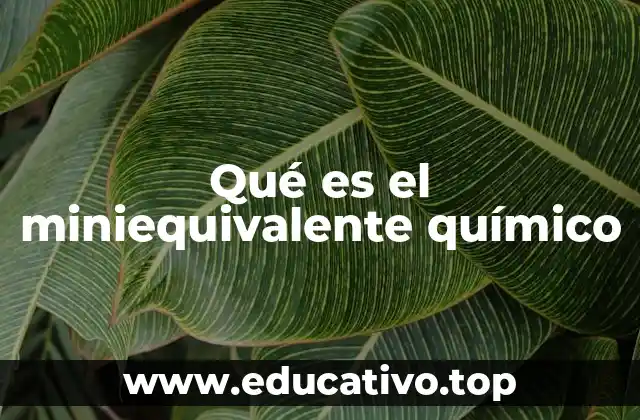 Qué es el miniequivalente químico