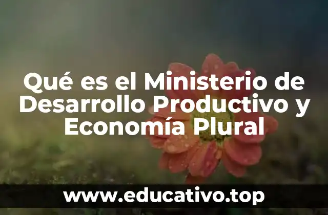 Qué es el Ministerio de Desarrollo Productivo y Economía Plural
