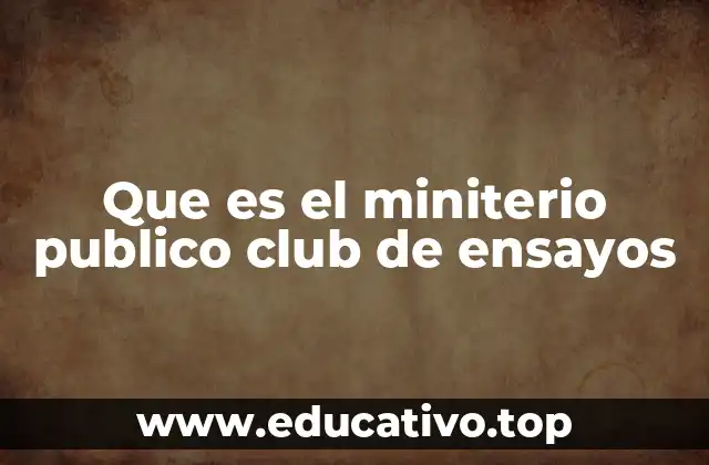 Que es el miniterio publico club de ensayos