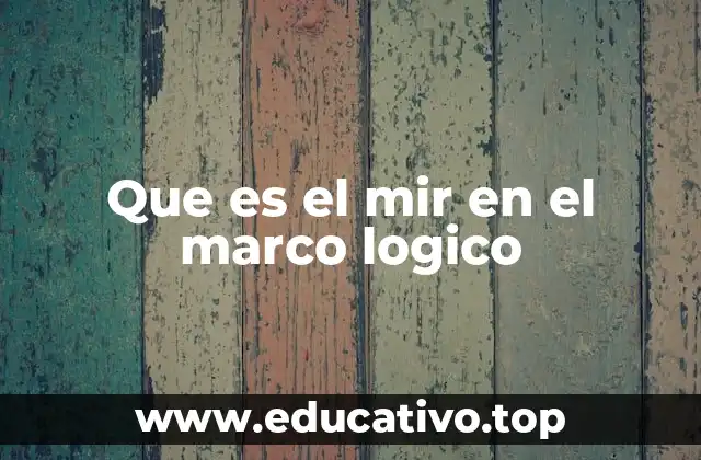 Que es el mir en el marco logico