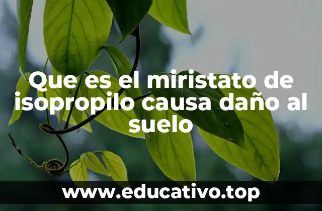 Que es el miristato de isopropilo causa daño al suelo