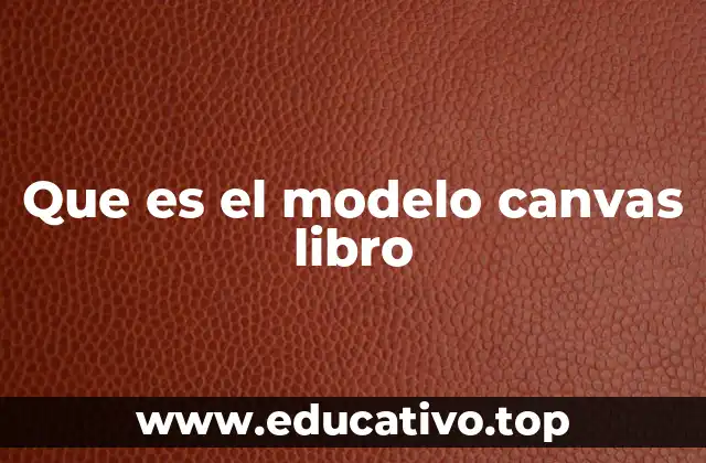 Que es el modelo canvas libro