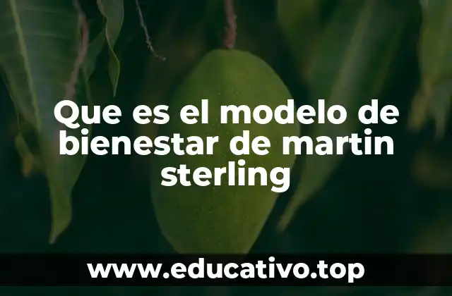 Que es el modelo de bienestar de martin sterling