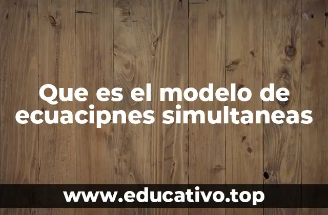 Que es el modelo de ecuacipnes simultaneas