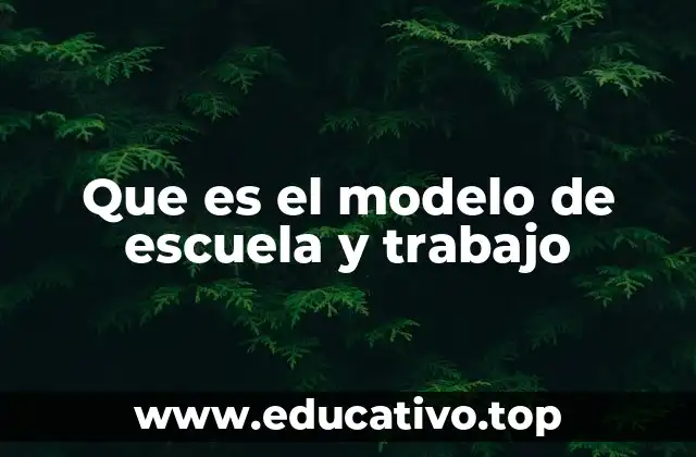 Que es el modelo de escuela y trabajo