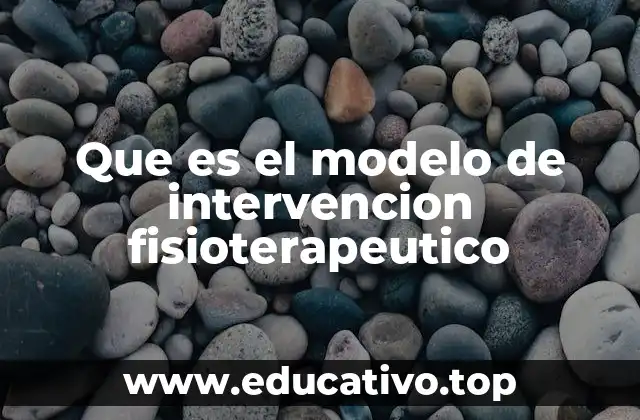Que es el modelo de intervencion fisioterapeutico