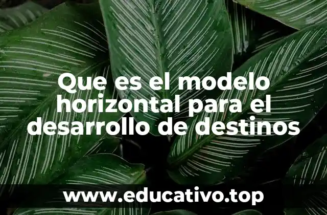 Que es el modelo horizontal para el desarrollo de destinos