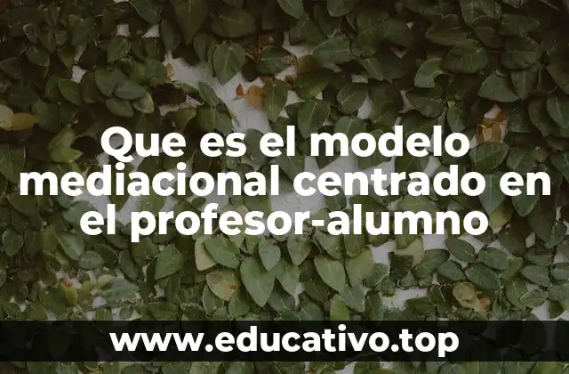 Que es el modelo mediacional centrado en el profesor-alumno