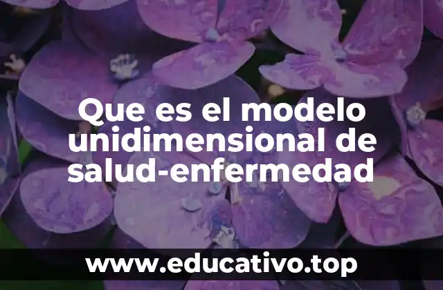 Que es el modelo unidimensional de salud-enfermedad
